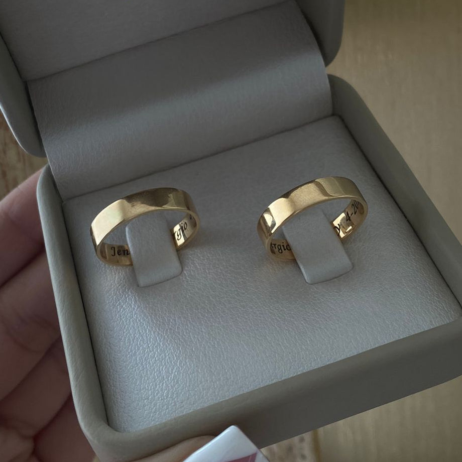 Anillo argollas lisas (POR FABRICACION) Oro amarillo 18k / Talla 6 - 9 / 12 Gr